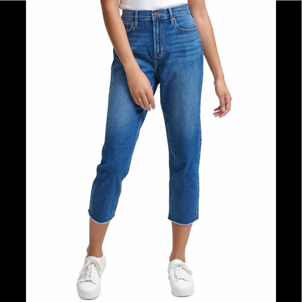 Calvin Klein Jeans High-Rise Cropped Straight-Leg Jeans Size 24 NWT